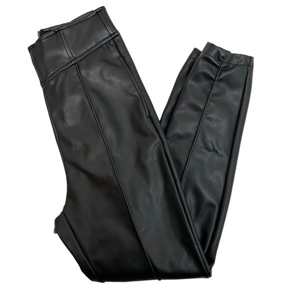 Oddmuse London The Ultimate Muse Leather Trousers pants, Black Faux Medium - Picture 1 of 14